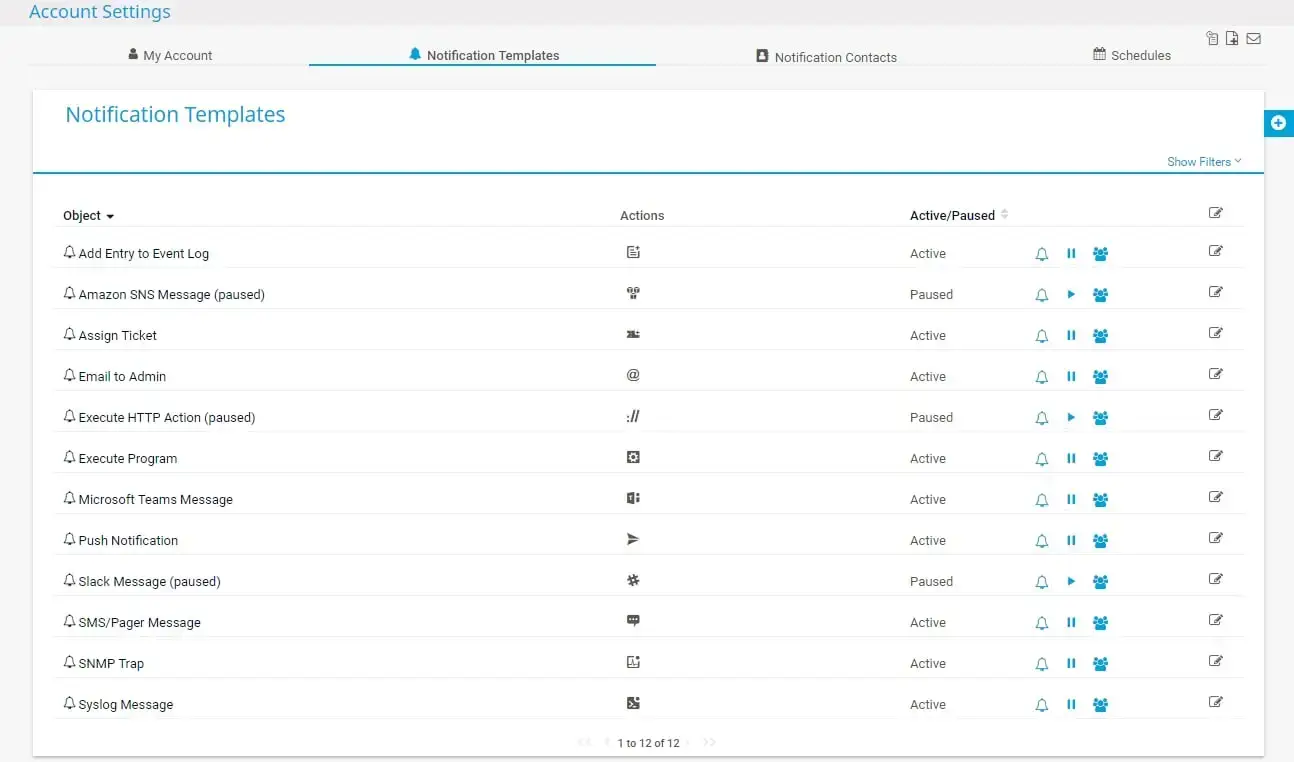 Paessler PRTG NETWORK MONITORING notification methods