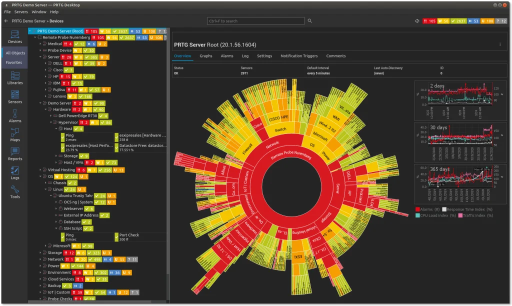 Paessler PRTG NETWORK MONITORING desktop for linux windows macos