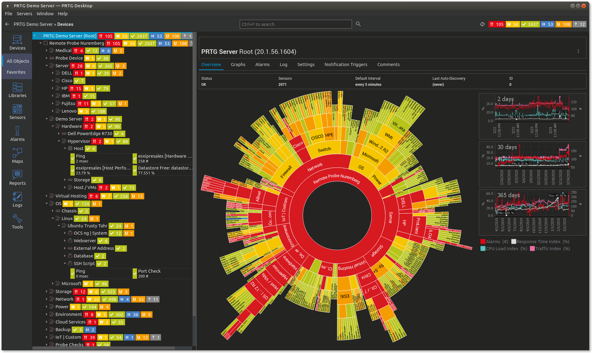 Paessler PRTG NETWORK MONITORING desktop for linux windows macos